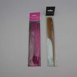 Cricket Ultra Smooth Comb Lot (2) Fine Tooth Rattail Amber & Dressing Comb Pink